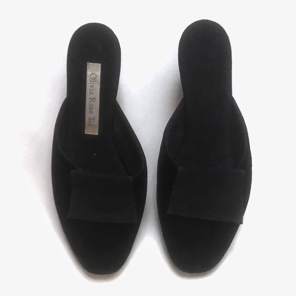 Vintage Velvet Leather Slipper Mules
